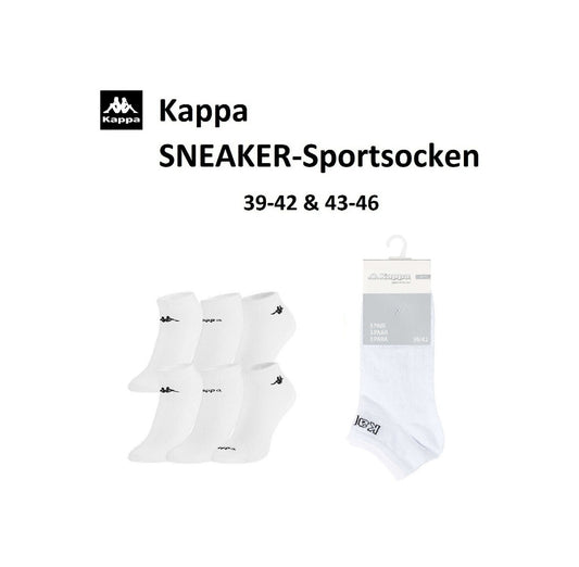 ✅NEU 9-21 Paar Kappa Herren Sneaker Socken Sport Fitness Strümpfe weiß Gym