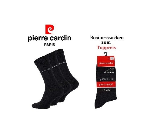 NEU 9-21 Paar Pierre Cardin Socken Herrensocken Strümpfe Business-Socken black